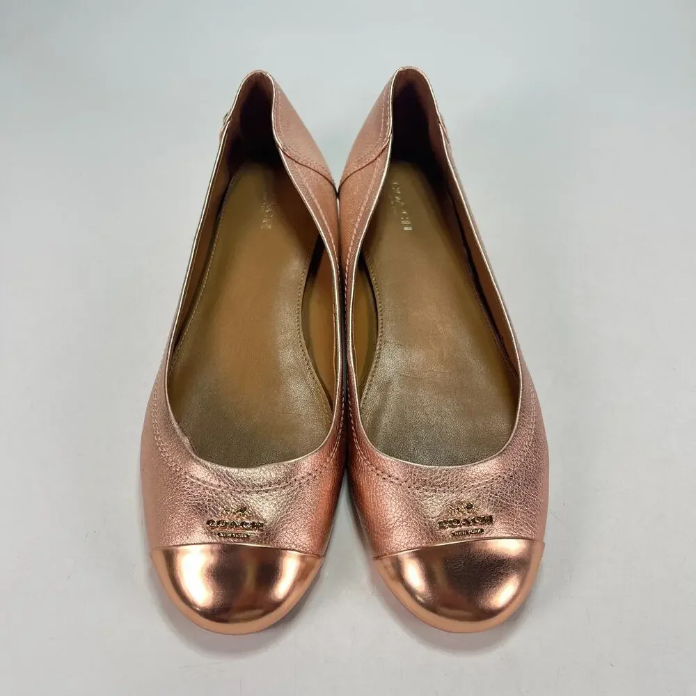 Coach Chelsea Rose Gold Casual Comfort Slip On Ballet Flats A01329 Women's Sz 9B
